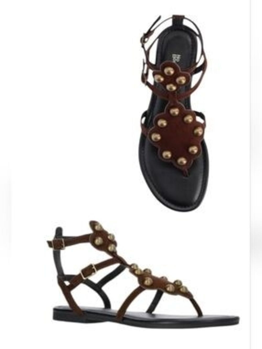 No Boundaries Women’s Brown Studded T-Strap Sandals Size 11